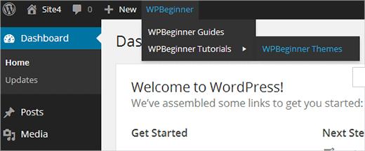 Adding a menu or group of custom links in WordPress toolbar Adding a menu or group of custom links in WordPress toolbar