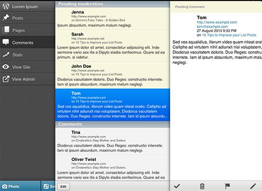 Managing comments in the WordPress app for iOS Managing comments in the WordPress app for iOS