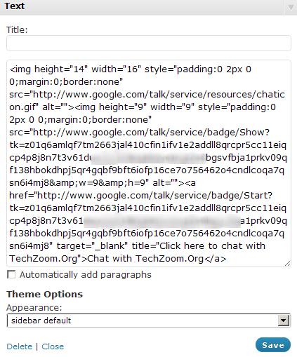 Add WordPress Text Widget Add WordPress Text Widget