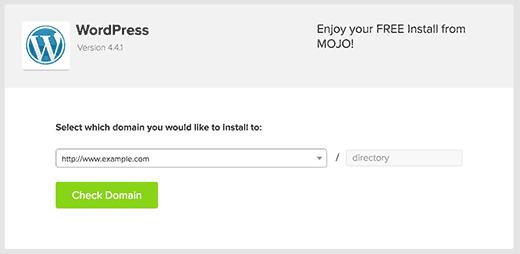 Choose the domain where you want to install WordPress Choose the domain where you want to install WordPress