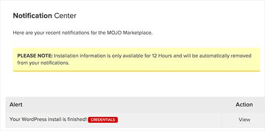 Notification center Notification center