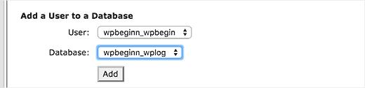 Adding a user to database Adding a user to database