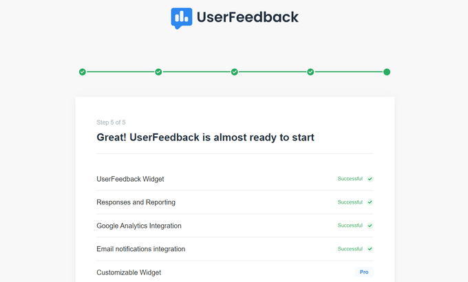 已成功安装UserFeedback功能和插件