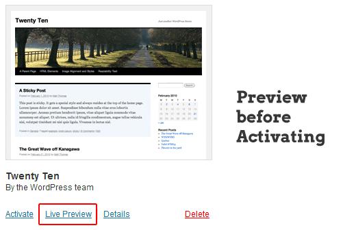 Live Theme Preview - WordPress 3.4 Live Theme Preview - WordPress 3.4