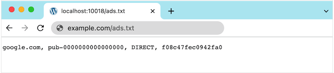 WordPress中ads.txt文件的示例