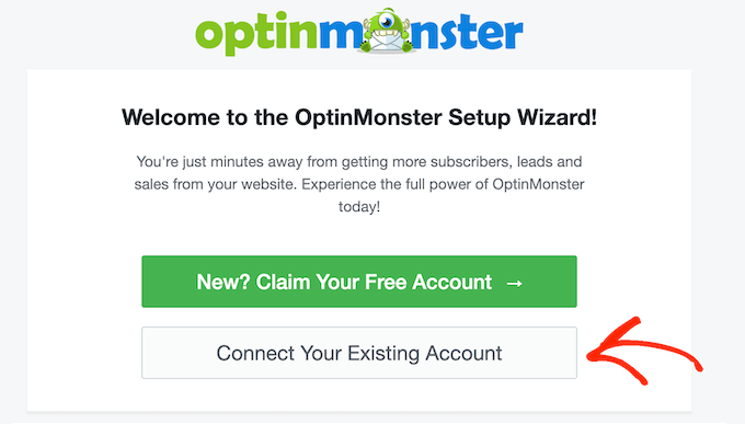 将OptinMonster帐户连接到WordPress