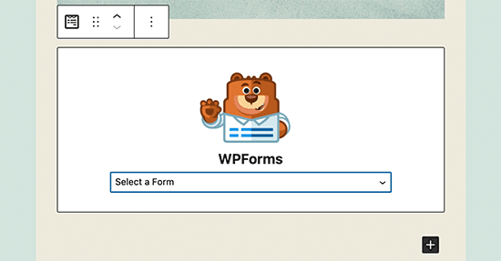 WordPress编辑器中的WPForms块