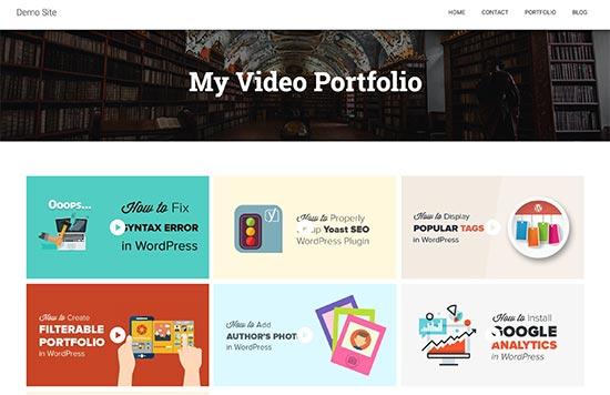 Video portfolio preview Video portfolio preview