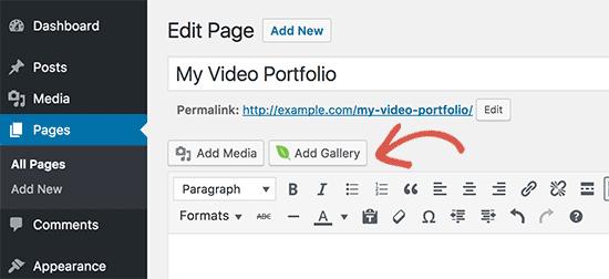 Add your video portfolio gallery Add your video portfolio gallery