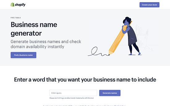Shopify Business Name Generator Shopify Business Name Generator