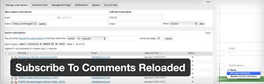 Subscribe to Comments Reloaded Subscribe to Comments Reloaded