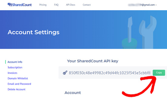 SharedCounts.com API密钥 SharedCounts.com API密钥