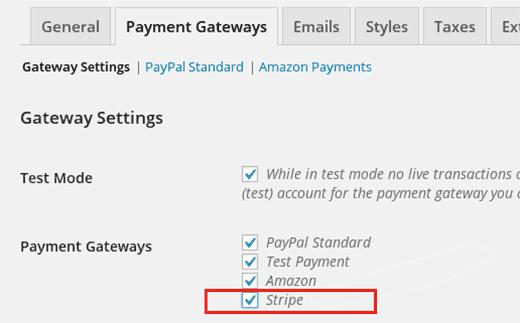 Stripe checkout in WooCommerce