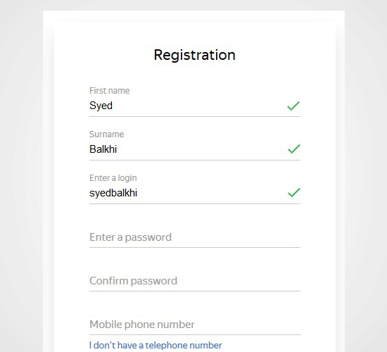 注册Yandex 注册Yandex