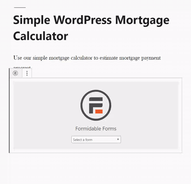 将简单的WordPress抵押贷款计算器添加到页面编辑器