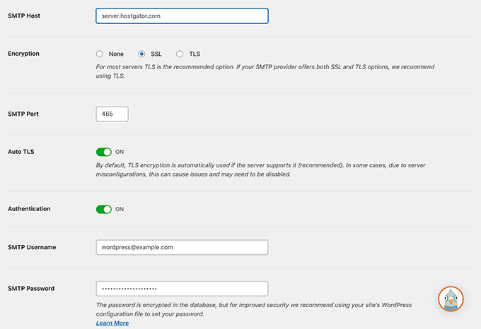 WordPress的HostGator SMTP设置