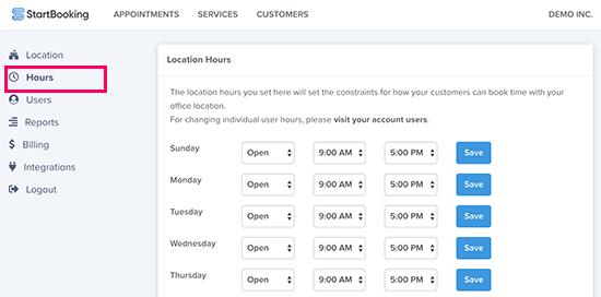 StartBooking dashboard StartBooking dashboard