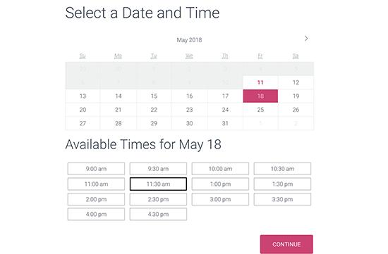 Booking page preview Booking page preview