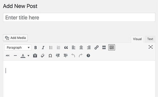 WordPress post editor WordPress post editor
