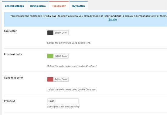 Choose rating colors Choose rating colors