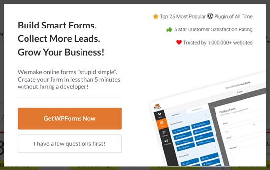 WPForms Exit Popup WPForms Exit Popup