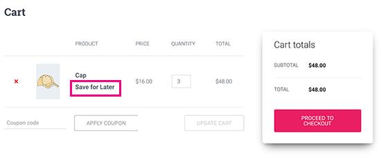Save for later in WooCommerce Save for later in WooCommerce