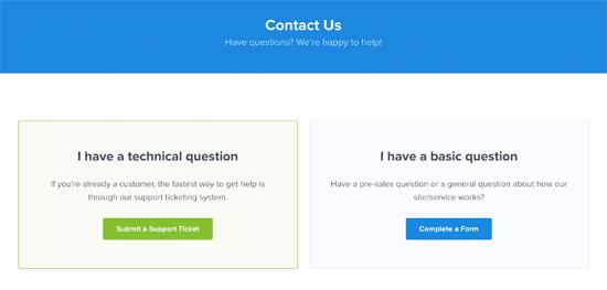 Ecommerce contact page example Ecommerce contact page example