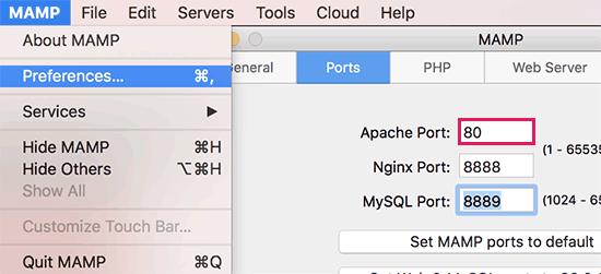 Change Apache ports Change Apache ports