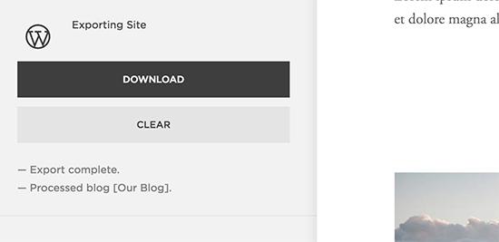 Download export file Download export file