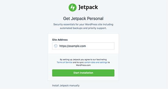 JetPack enter site address JetPack enter site address