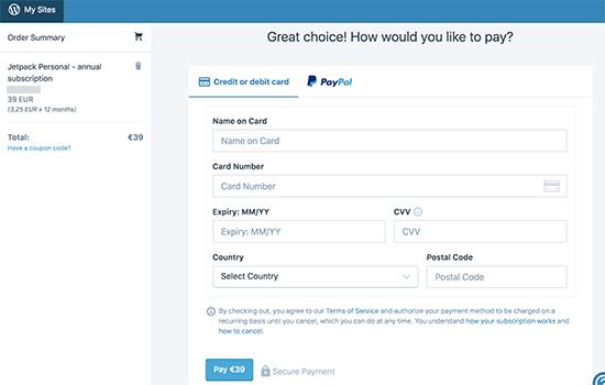 JetPack payment JetPack payment