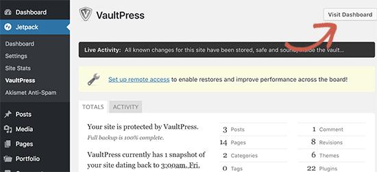 Visit dashboard Visit dashboard