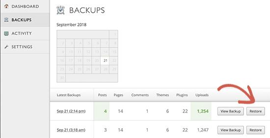 Restore a backup Restore a backup