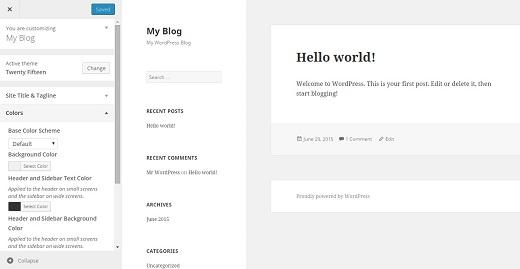 WordPress主题定制器 WordPress主题定制器