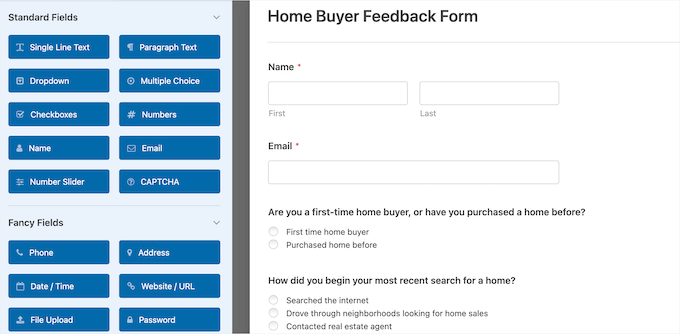 WPForms购房者反馈表单模板