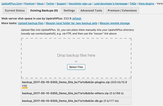 上传备份文件 上传备份文件