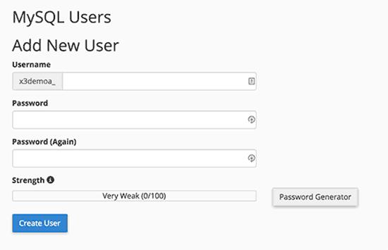 添加新数据库用户 添加新数据库用户