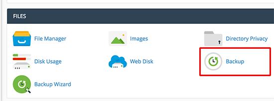 在cPanel中备份 在cPanel中备份
