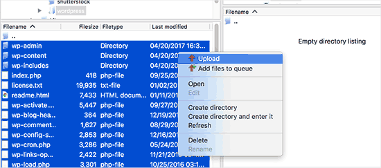 上传WordPress文件 上传WordPress文件