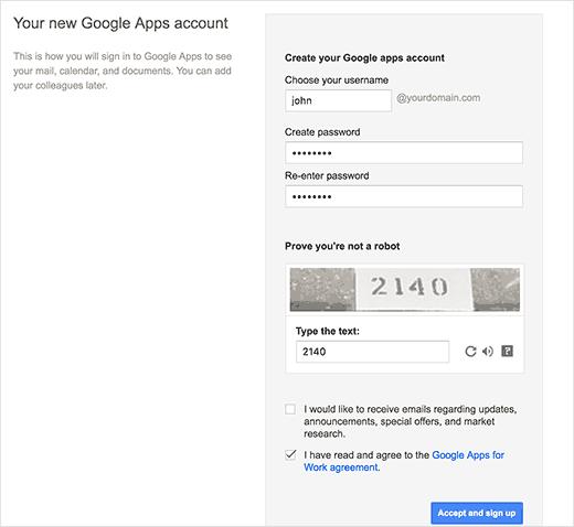 创建您的Google Apps帐户 创建您的Google Apps帐户