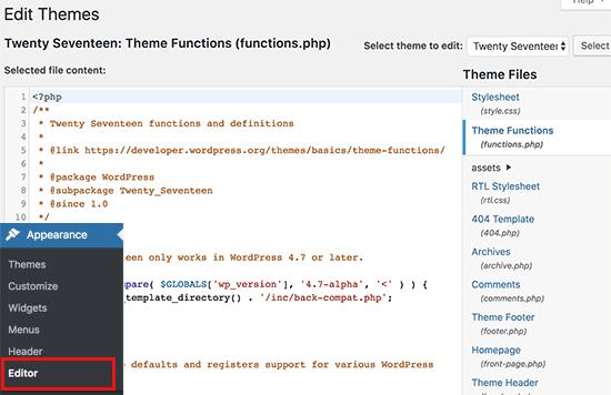 Theme editor Theme editor