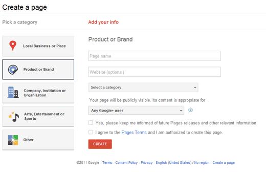 Google+ Add Info for Brand Pages Google+ Add Info for Brand Pages